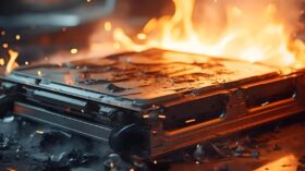 リチウムイオン電池の熱暴走を防ぐマイカシートや耐熱断熱材の精密加工イメージ