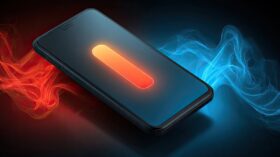 スマートフォンの筐体内部に配置される、精密加工された熱拡散シート（グラファイト・銅箔）のイメージ